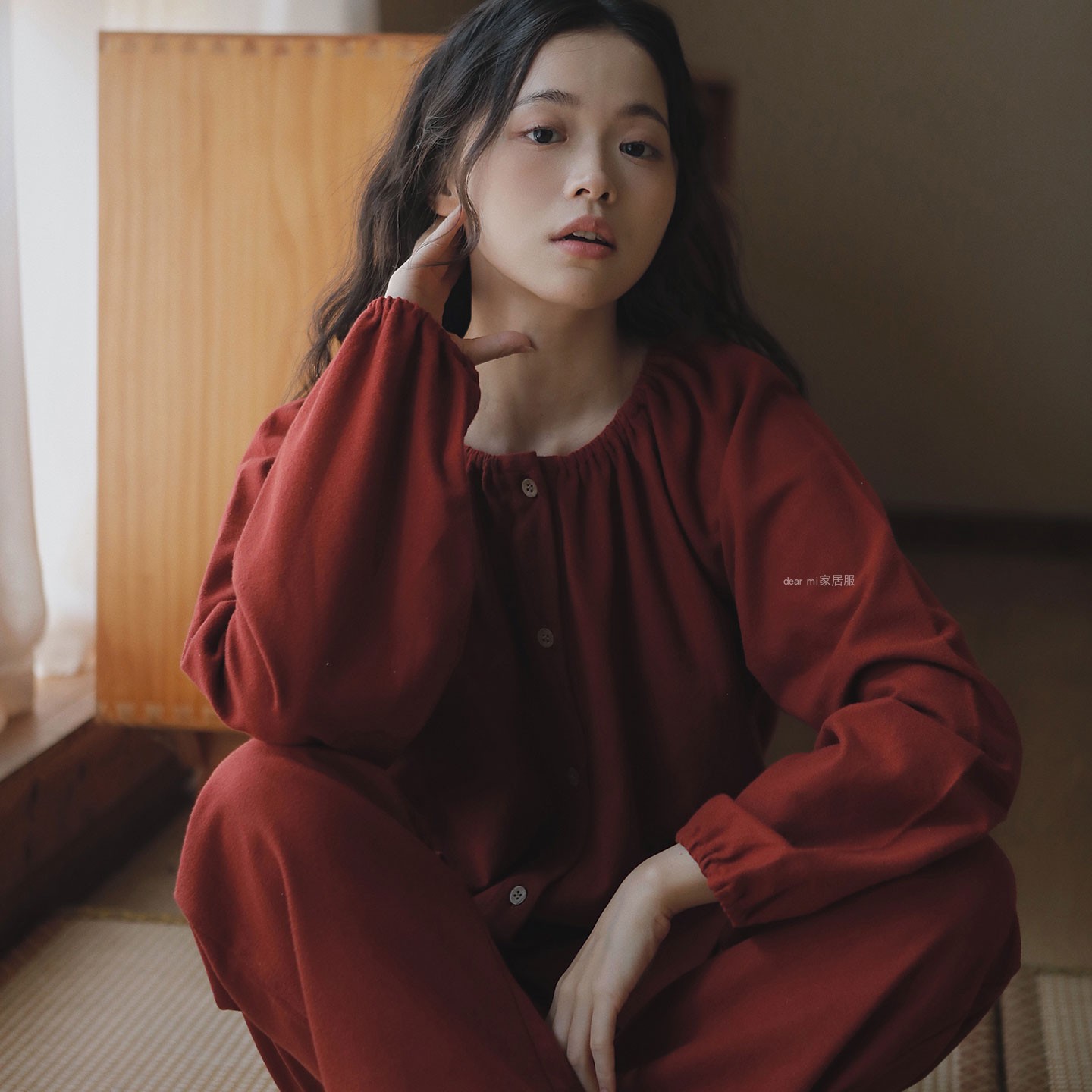 纯色纯棉绒布开衫可外穿休闲睡衣