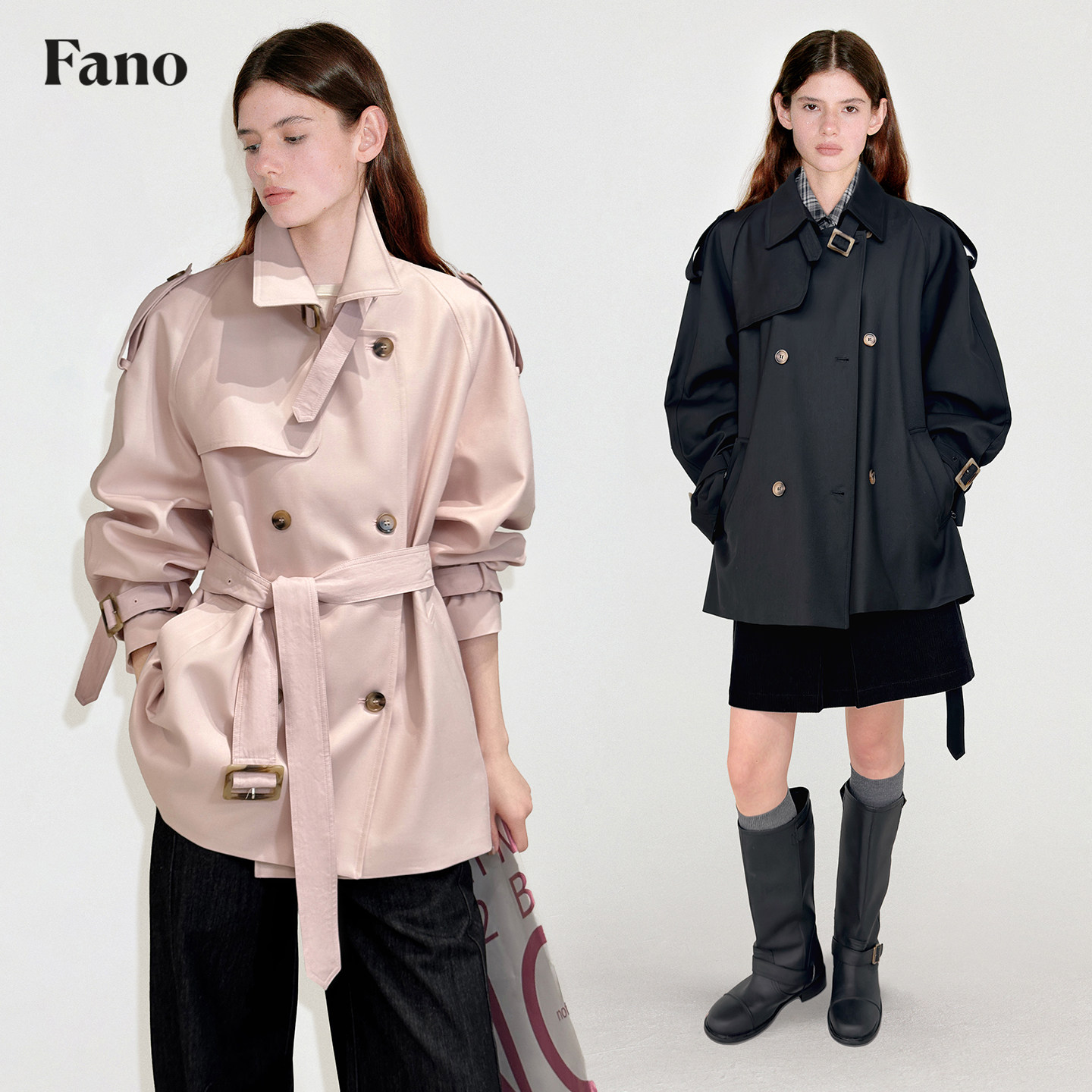 范洛Fano 艺术系短活页可拆卸肩章经典短风衣外套女小个子2026春,女装/女士精品,风衣,淘宝优惠券,粉丝福利购,淘宝优惠卷