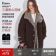 范洛Fano设计感重工洗褪做旧毛领工装 派克三星羽绒服外套女2025冬