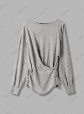 【小蛮腰】范洛Fano 解构交叉门襟蝙蝠袖宽松廓形针织衫