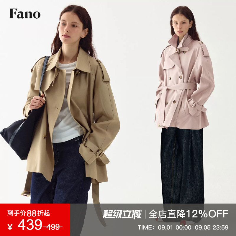 范洛复古老钱松弛感经典短款风衣图片