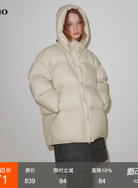 范洛Fano三星安心90绒三防连帽羽绒服女冬十级抗冻高蓬面包服外套