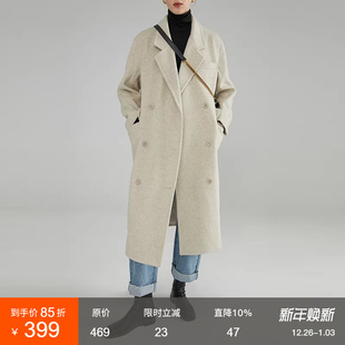 气质通勤宽松中长款 领毛呢大衣女2025冬季 呢子外套 西装 范洛Fano