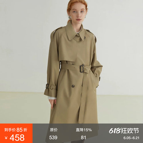 范洛中长款高级感英伦风衣外套女