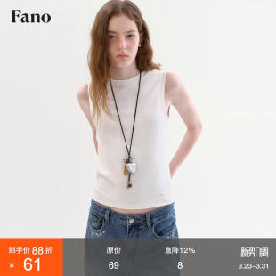 简约圆领无袖 显瘦短款 背心T恤女2026春季 修身 上衣 新款 范洛Fano