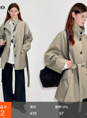 范洛Fano 慵懒氛围感重工分割水洗工艺质感松弛短风衣外套女春季