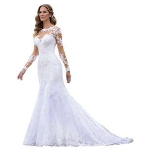 Lace 鱼尾主婚纱Vintage Ball Gown Dress 轻奢欧式 Wedding 修身