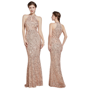 201 亮片晚礼服裙女伴娘服连衣裙宴会派对鱼尾裙新娘聚会 2024新款