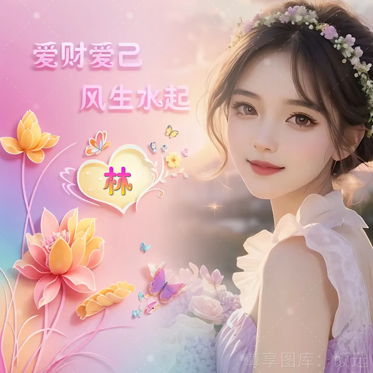 2024新款微信姓氏头像用自己照片做头像好运连连美丽