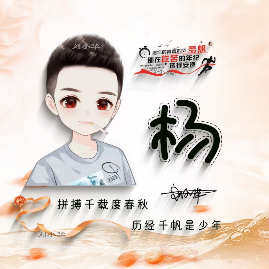 为梦想而奋斗卡通情侣姓氏微信姓氏制作用自己名字做头像简约个性