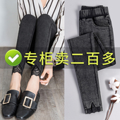 小脚裤 烟灰色小个子打底裤 九分裤 高腰紧身显瘦大码 女外穿春秋薄款