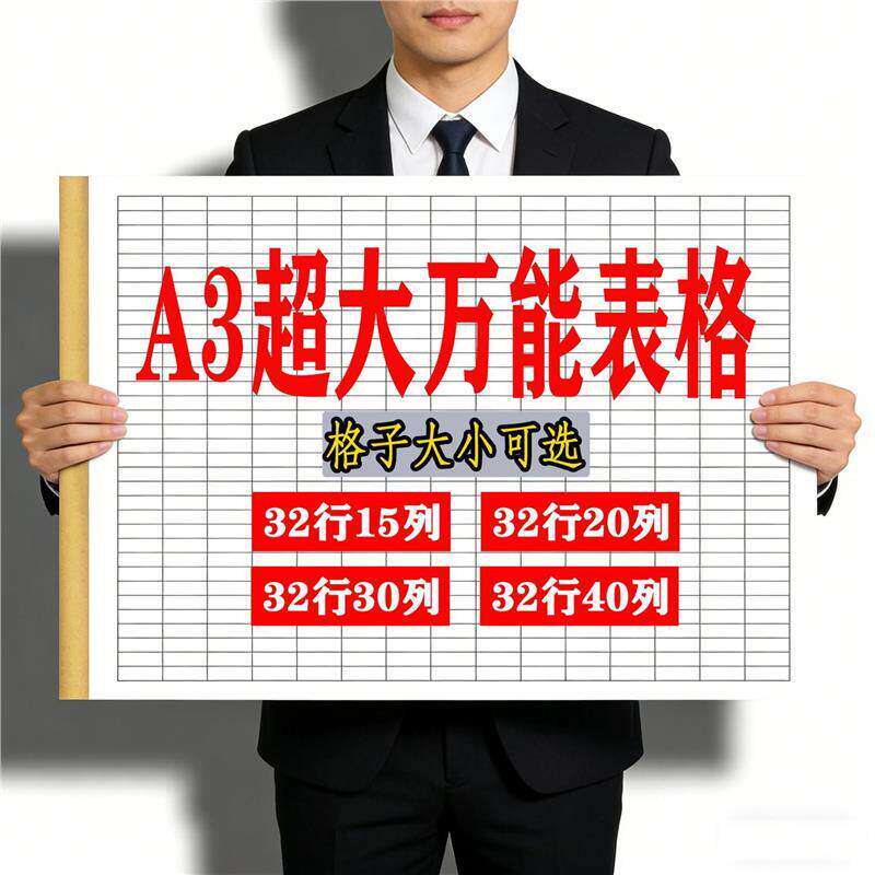 A3大尺寸记账本定制大号万能表格子本明细表加厚横版记录工资表格