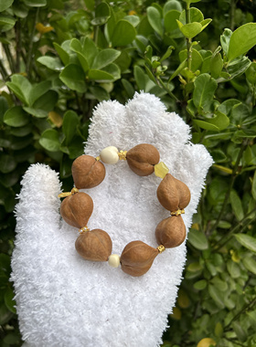 姬宝爱心核桃原创单圈手链搭配菱镁矿貔貅珠坨骨文玩佛珠手串