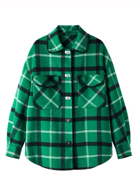 鸟家女装2025秋冬新款时尚衬衫式双面呢大衣外套C4D07/H-4