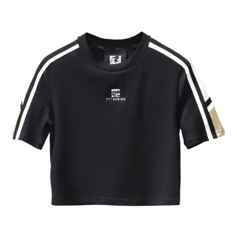 鸟家女装剪标夏季新款时尚撞色拼接透气短袖毛针织衫D2201/7-50