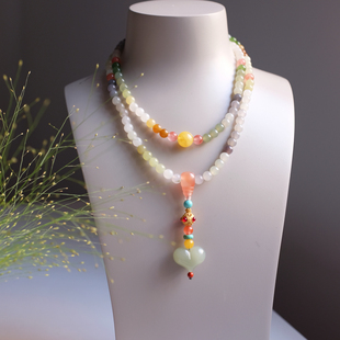 绮园 和田玉多宝108颗长链