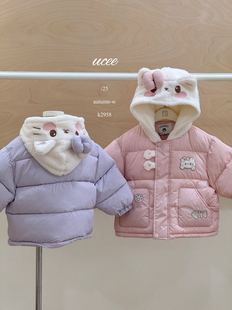 女童可爱卡通小熊棉服外套加厚保暖棉衣 新款 釉兮 2025冬季