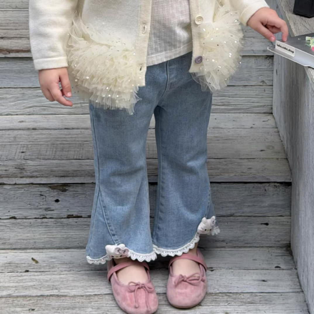 橙小七童装女童牛仔裤2026新款秋装洋气儿童蓝色休闲裤子微喇裤,童装/婴儿装/亲子装,套装,淘宝优惠券,粉丝福利购,淘宝优惠卷