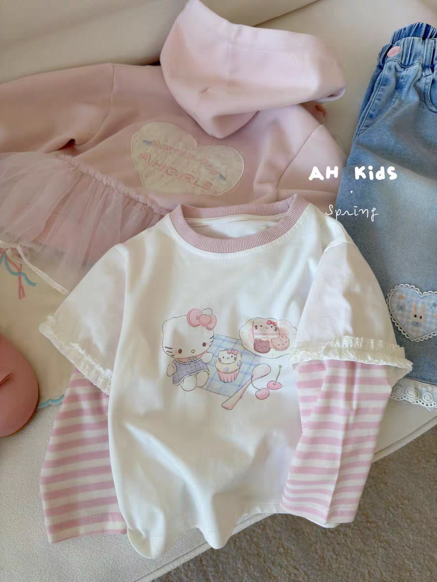 AH26春季女童韩版洋气卡通印花上衣星星外套休闲裤幼儿园可爱套装,童装/婴儿装/亲子装,套装,淘宝优惠券,粉丝福利购,淘宝优惠卷