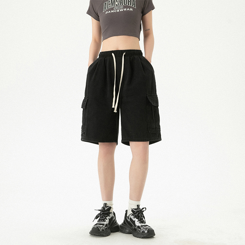 女装类目现货2024夏新品男女中性工装牛仔五分短裤GX02P45控68，男装牛仔裤，电商C303A