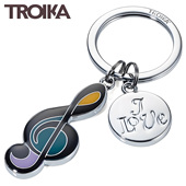 德国TROIKA音符钥匙扣LOVE双面雕刻挂饰情侣表白礼物音乐主题饰品