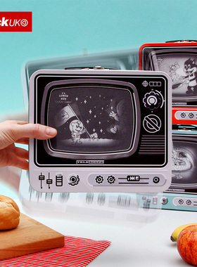 英国Suck UK电视机午餐盒 儿童学生便携创意饭盒 户外野餐收纳盒