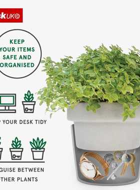 英国SUCK UK创意盆栽储物罐 桌面绿花盆钥匙杂物隐藏私房钱收纳罐