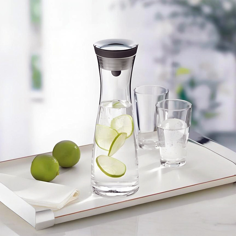 德国WMF玻璃冷水壶1L 家用果汁凉水瓶带盖泡花茶壶北欧简约扎壶