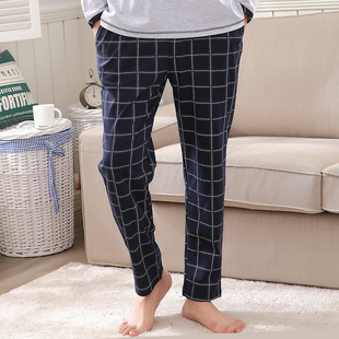 纯棉春秋季 单件睡裤 宽松加肥大码 长裤 清仓特价 单条女家居裤 男士