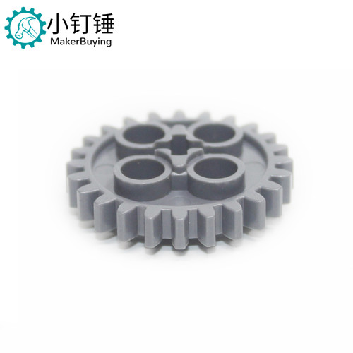 24齿齿轮兼容乐高3648国产积木科技零配散件4514558深灰