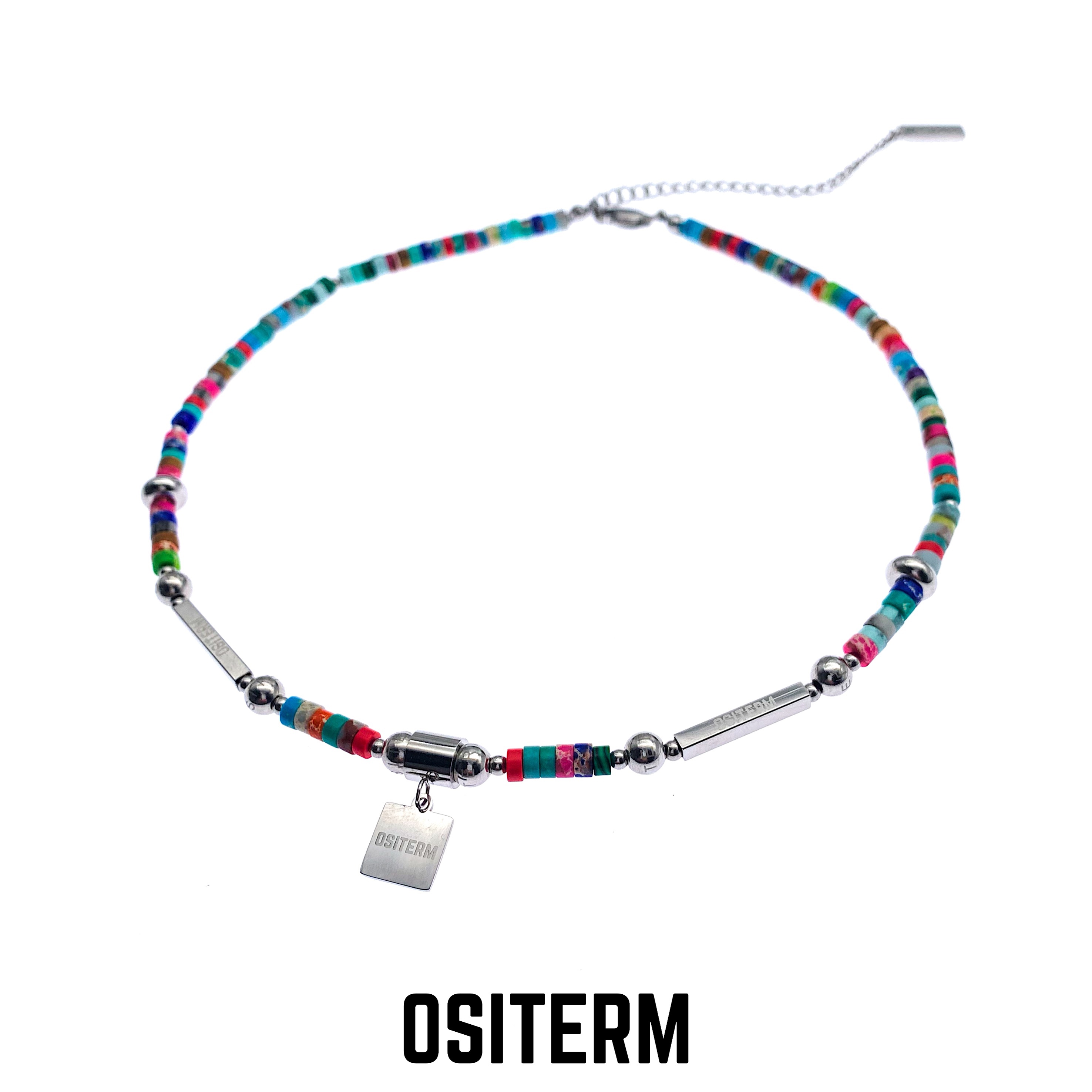 OSITERM RainbowIsland彩虹岛系列 机械玉石混搭项链男女饰品小众