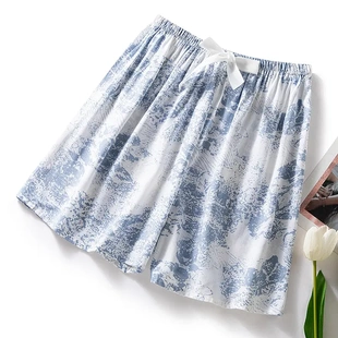 人造棉宽松睡觉休闲可外穿遛弯家居裤 超柔棉绸睡裤 薄款 夏季 女短裤