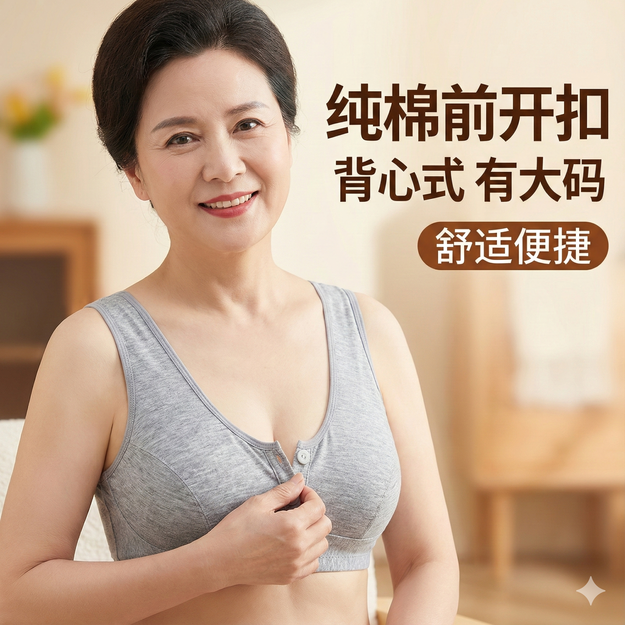 中老年内衣女纯棉前扣文胸妈妈款无钢圈大码背心式聚拢防下垂胸罩,女士内衣/男士内衣/家居服,中老年文胸,淘宝优惠券,粉丝福利购,淘宝优惠卷