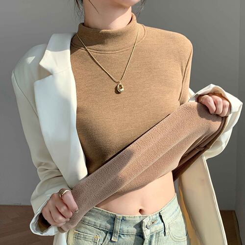 半高领打底女秋冬季内搭加绒加厚