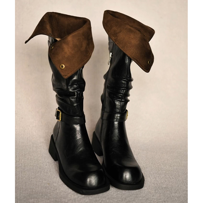 牛皮版！靴子长筒靴女修