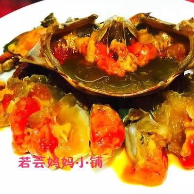 红膏蟹去腮处理青蟹