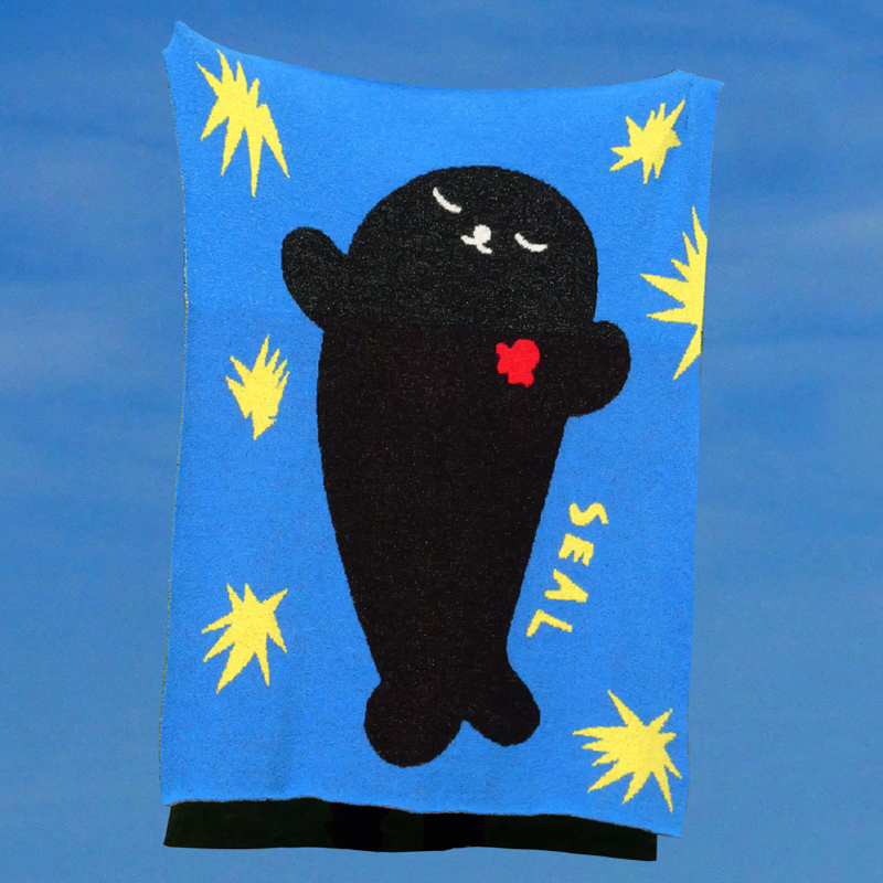 YesSealLife马蒂斯蓝色力量豹毛毯居家毯盖毯厚毯秋冬半边绒重磅