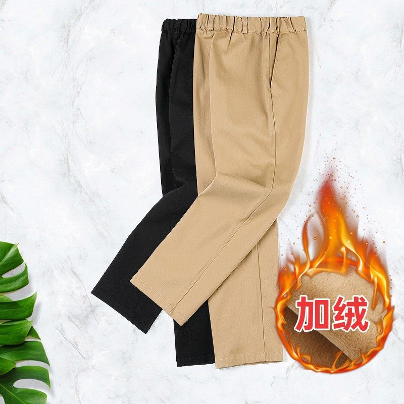 儿童西裤男童卡其色加绒校服裤子秋冬女童黑藏青小学生松紧腰校裤高性价比高么？