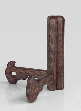 鸡翅木装饰盘子支架展示盘架红木圆盘赏盘支架实木茶饼架底座托架