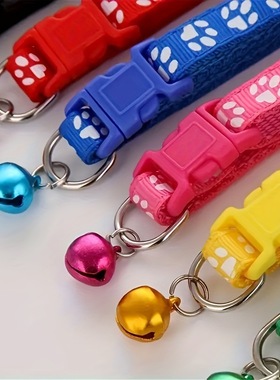 Pet Collars Leashes Harnesses 宠物项圈配鲜艳卡通图案铃铛