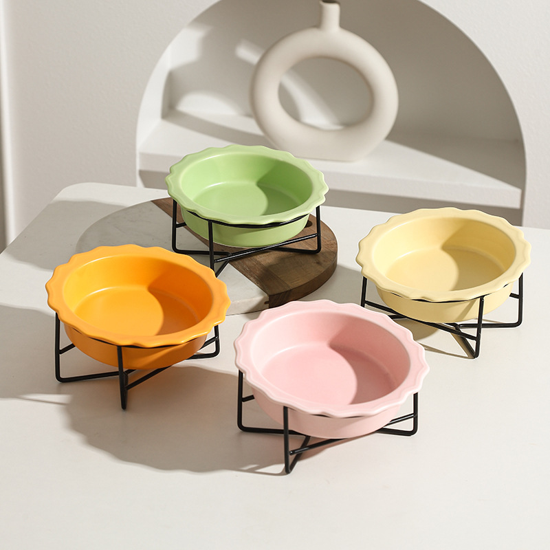 陶瓷斜口猫碗大容量护颈食盆