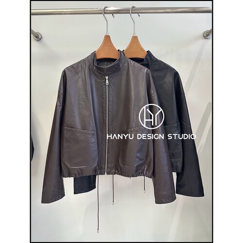 韩钰DESIGN100%羊皮衣女酷飒