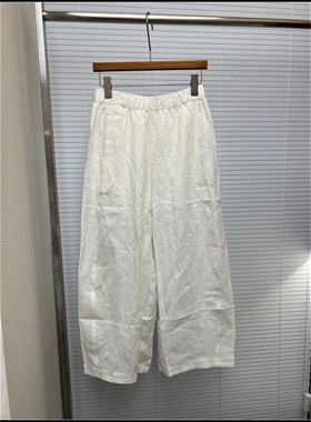 【韩钰DESIGN】26夏季新款白色松弛感亚麻休闲宽松阔腿裤