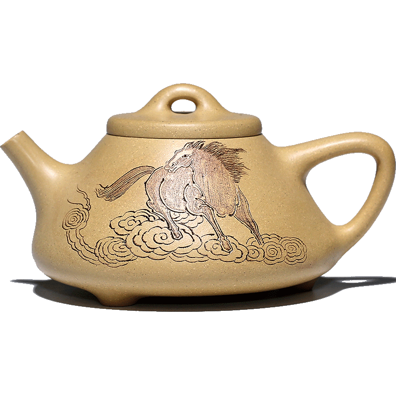 宜兴纯全手工紫砂壶功夫茶具泡茶壶高工本山绿泥子冶石瓢马到成功