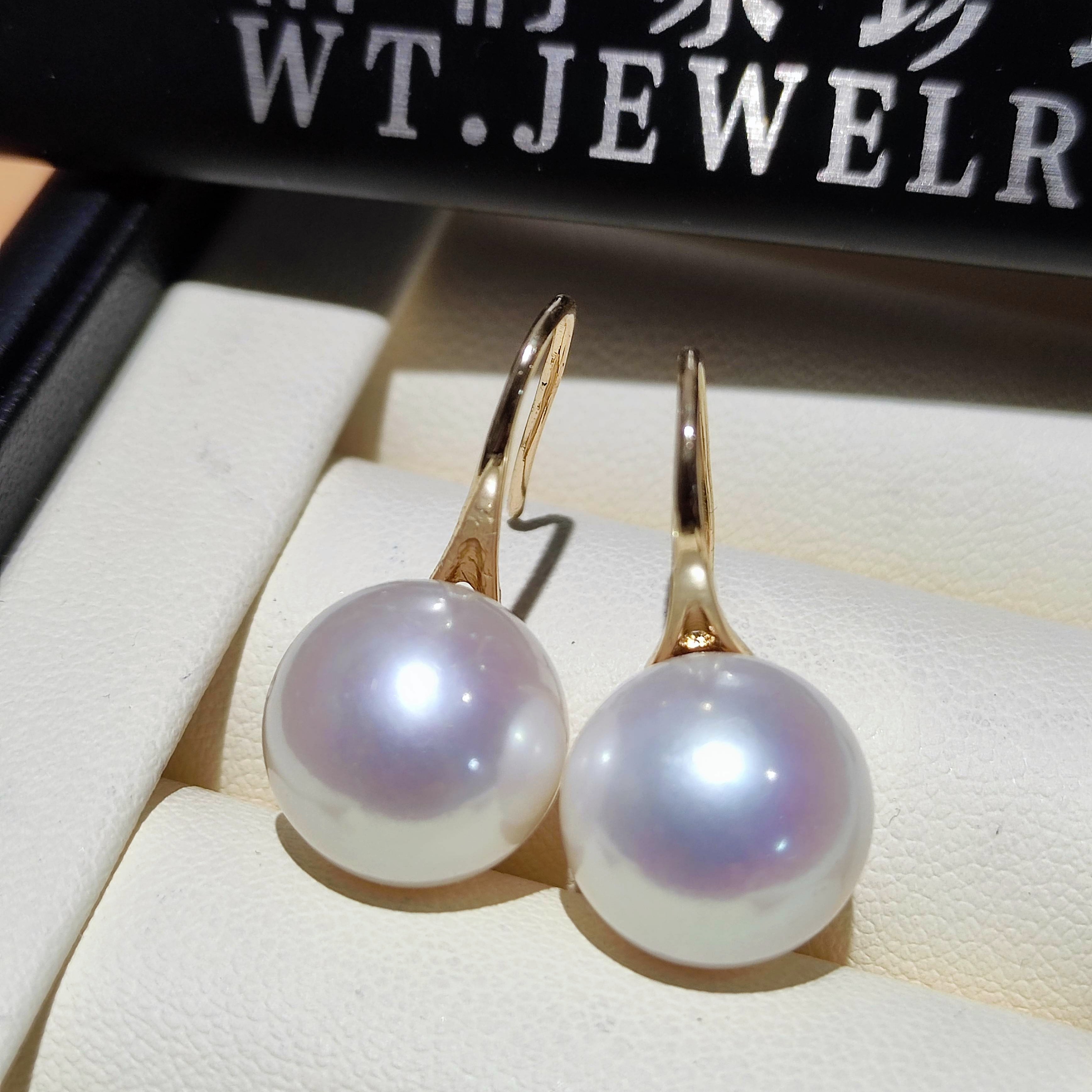 诸暨天然淡水珍珠10-13高跟鞋耳钩正圆极光天女粉海水akoya平替银,珠宝/钻石/翡翠,耳饰,淘宝优惠券,粉丝福利购,淘宝优惠卷