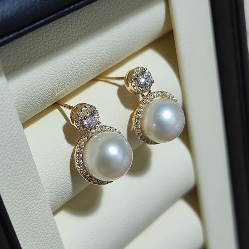 赵露思同款诸暨淡水无核珍珠耳饰耳钉法式轻奢耳环小众轻奢送礼女