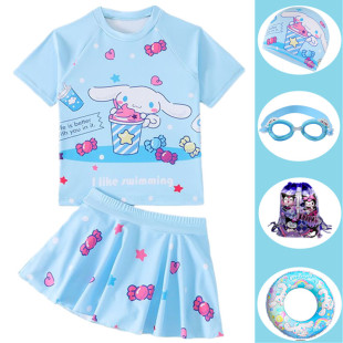 儿童泳衣大耳狗女童游泳衣2025新款 分体防晒速干中大童温泉套装