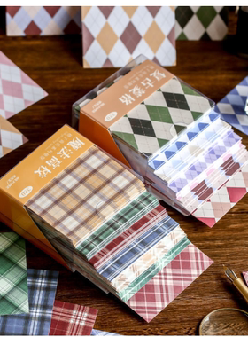手帐便签无粘性格子商店格纹纸ins风素材日系账文具
