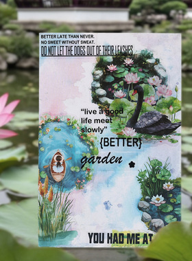 ZABC跨境 涟漪画语系列贴纸包植物手账拼贴装饰素材贴画6款