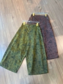 显瘦时尚 国风油丝提花阔腿九分裤 老钱风 新中式 2025新款